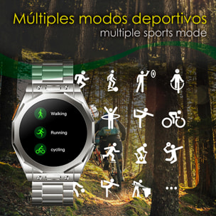 DAM Smartwatch Z83 Max triple pulsera. Pantalla AMOLED, split screen, llamadas BT. Temperatura, tensión, etc. Modos deportivos. 4,4x1,27x5,5 Cm. Color: Naranja