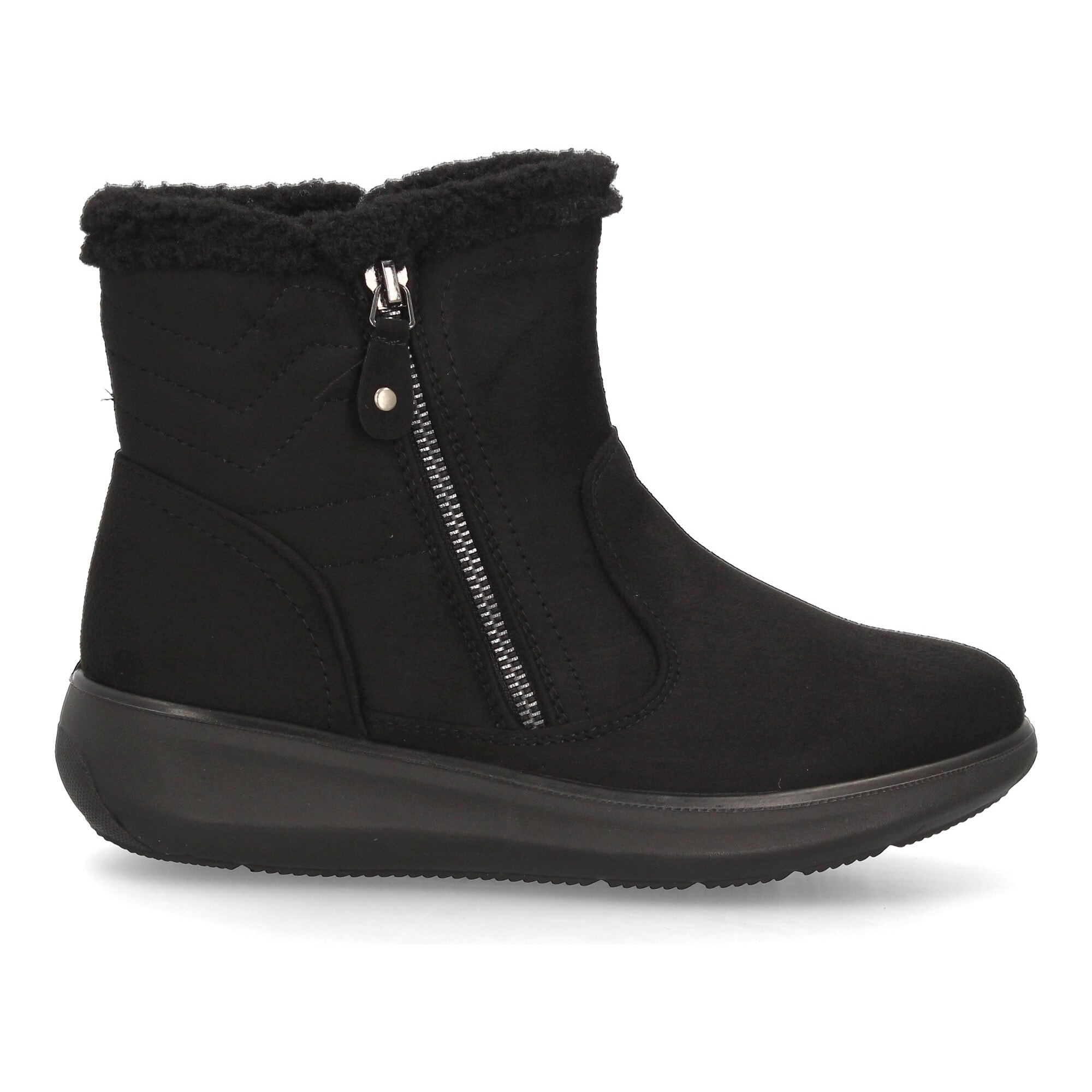 Botines cálidos con cremallera lateral para mujer