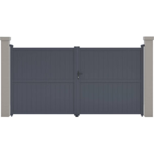 Portail aluminium "Maurice" - 349.5 x 180.9 cm - Gris