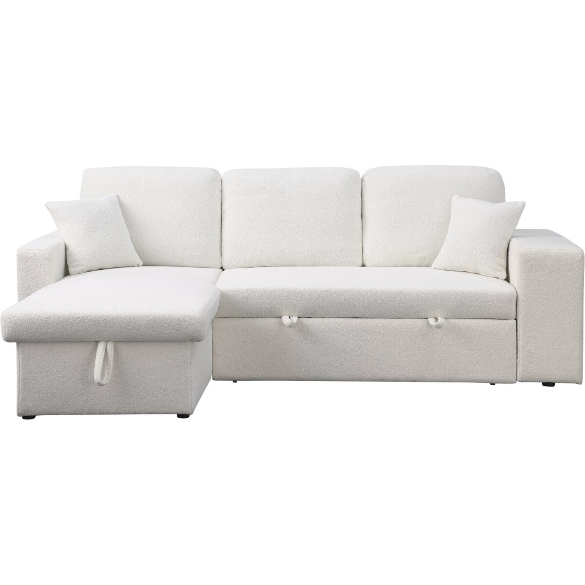 Canapé d'angle bouclettes convertible/reversible "Axel" - 3 Places - Blanc