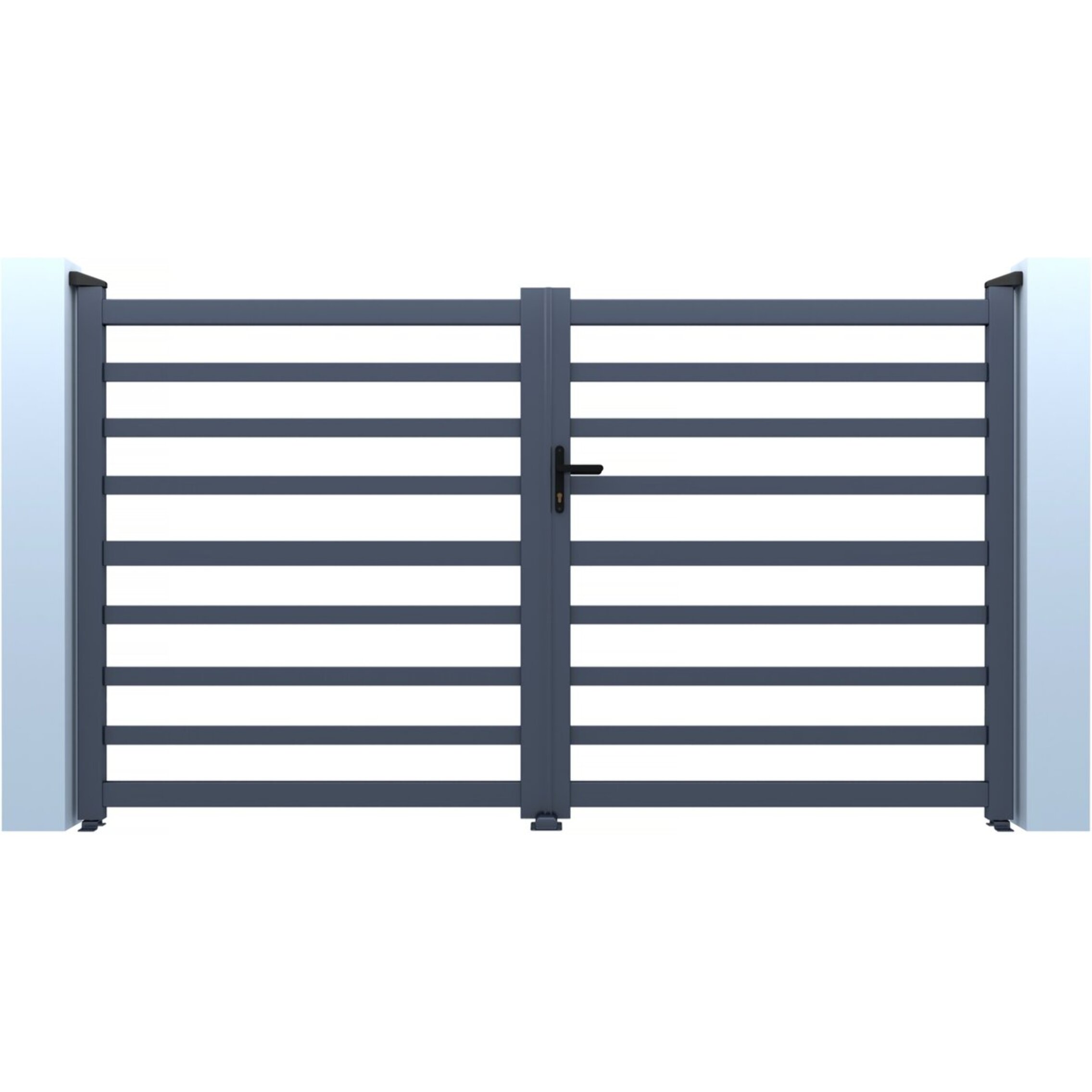Portail aluminium ajouré "Martin" - 300 x 120 cm - Gris