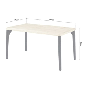 Mesa de comedor Padma 160 Negro - Roble