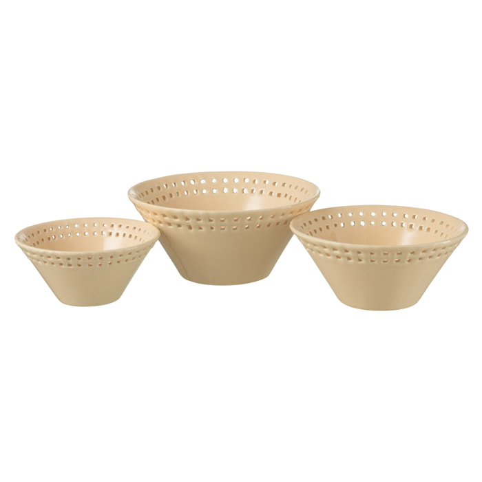J-Line bol - céramique - pêche - small/medium/large - 3 pcs