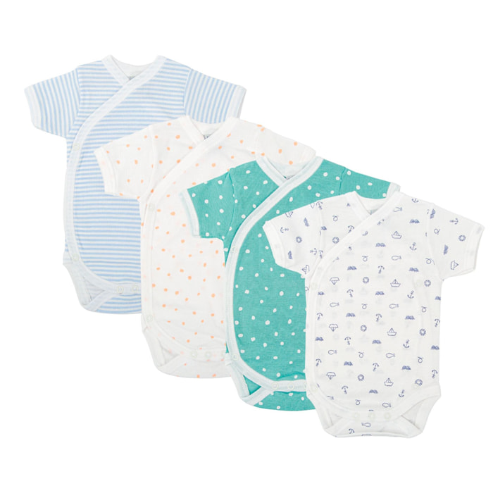 Pack 4 Body Cruzado Manga Corta