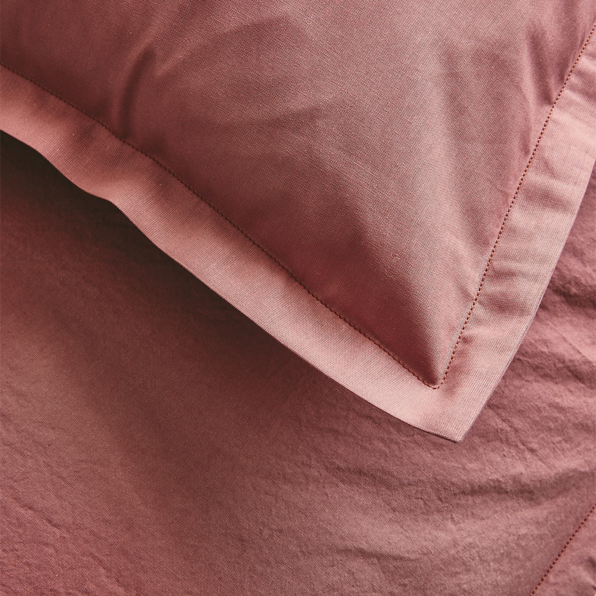 Housse de couette unie en coton, Made in France, TOUT DOUX , Rose Indien