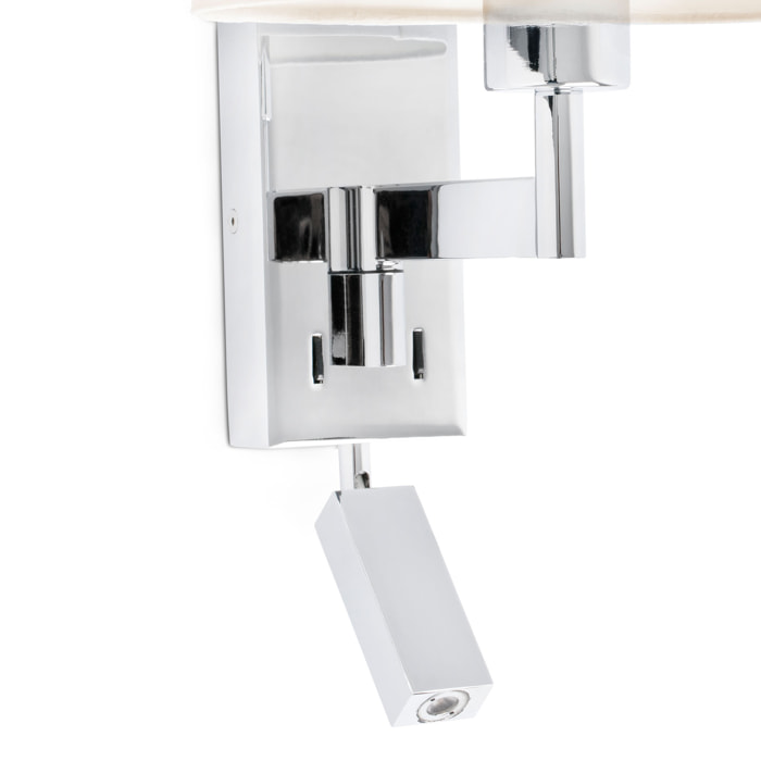 ARTIS Lampada da parete con lettore chrome/beig