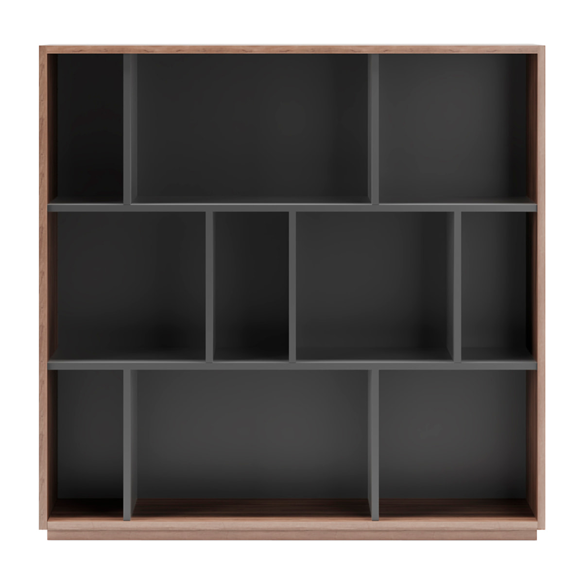 Estantería librería Nack melamina nogal-grafito 117x119x32 cm