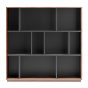Estantería librería Nack melamina nogal-grafito 117x119x32 cm