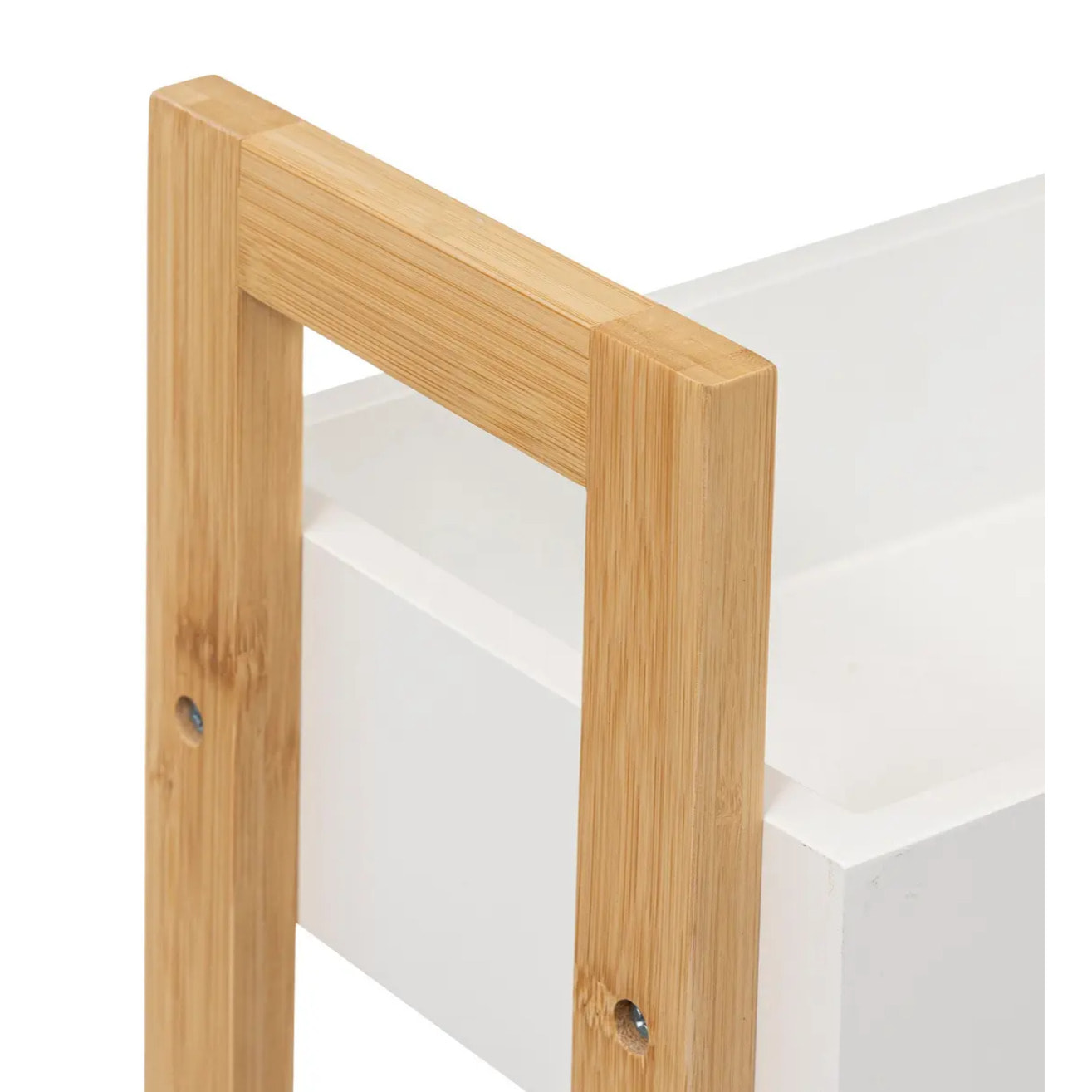 Desserte 3 niveaux à roulettes "Naturéo" bambou blanc