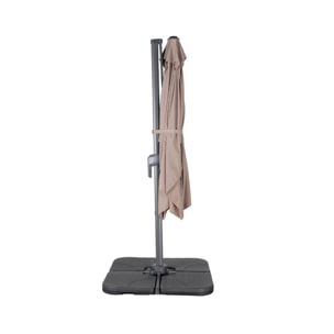 Parasol déporté rectangulaire 2x3m + 4 dalles à lester 50x50cm ANTIBES