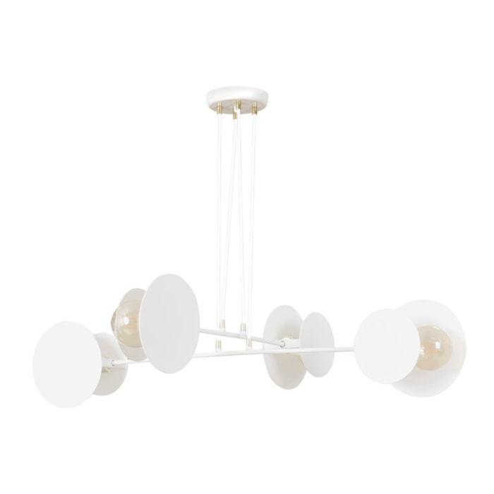 Lampada a sospensione Idea in acciaio bianco e oro
