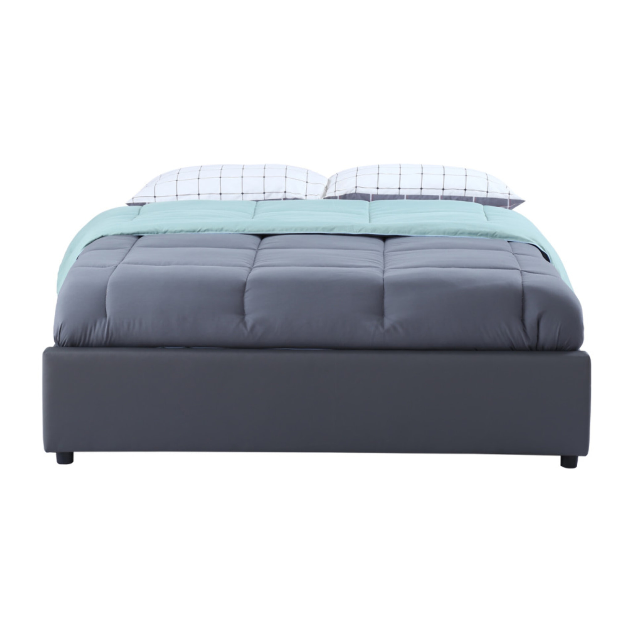 Lit coffre Otta 140x190cm simili cuir gris