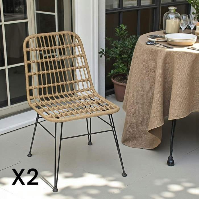 Chaise en rotin synthétique (lot de 2) GRENADE