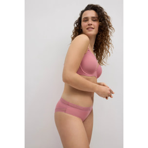 Reggiseno imbottito con ferretto e dettagli in pizzo blu navy