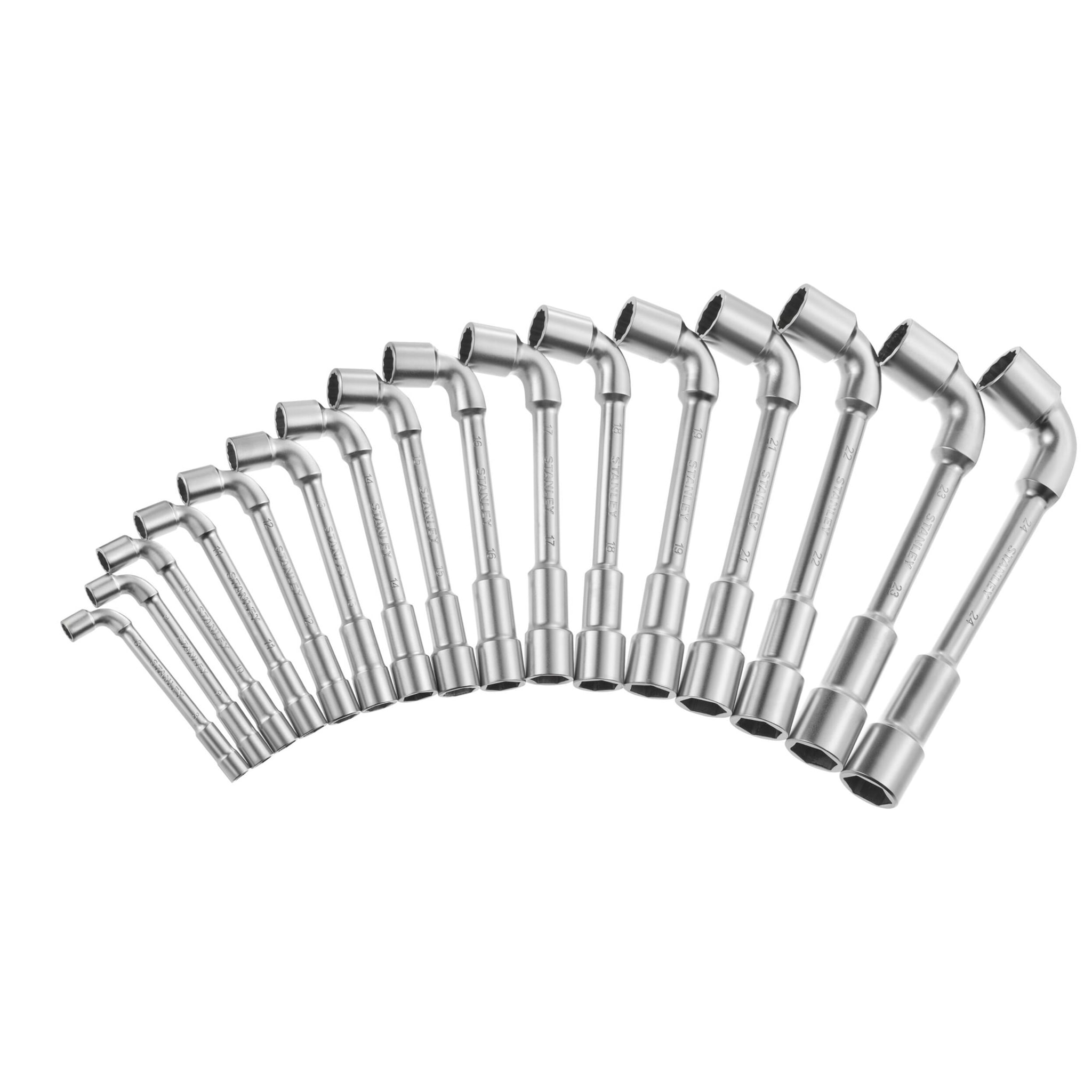 Clé à pipe débouchee 6x12 Pans- Jeu de 16 pièces STANLEY