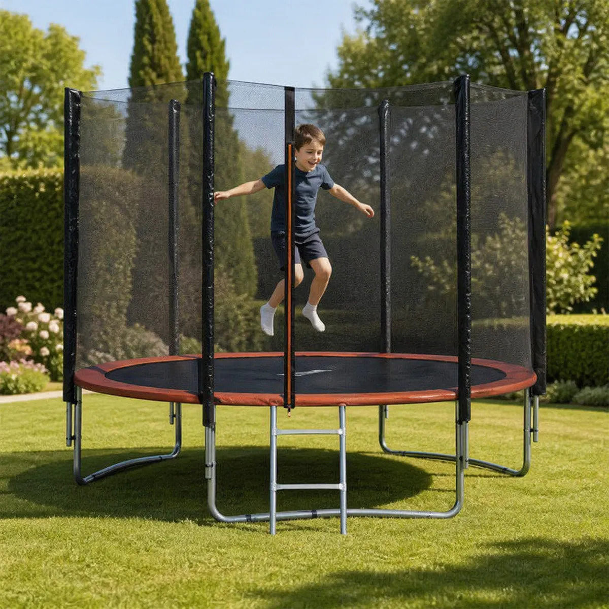 Trampoline Diam 2,44 m avec filet de sécurité et échelle
