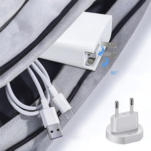 Cargador USB PD65W, QC3.0 18W. Enchufe: US/EU