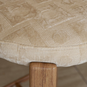 Lot de 2 chaises hautes de bar en tissu et bois beige SUZIE