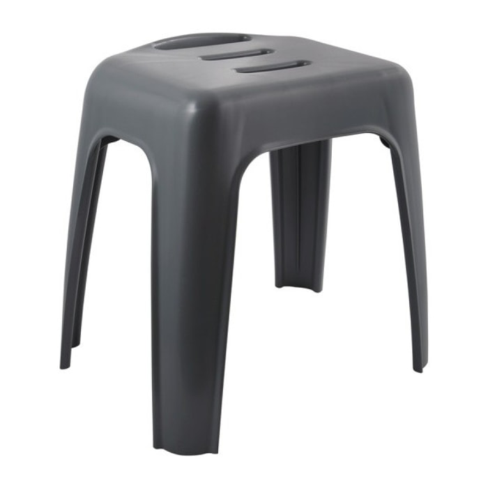 Tabouret grand siège de douche HOCKER Gris- Max 130kg Spirella