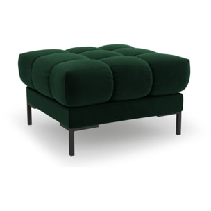 Pouf "Bali" en velours vert bouteille