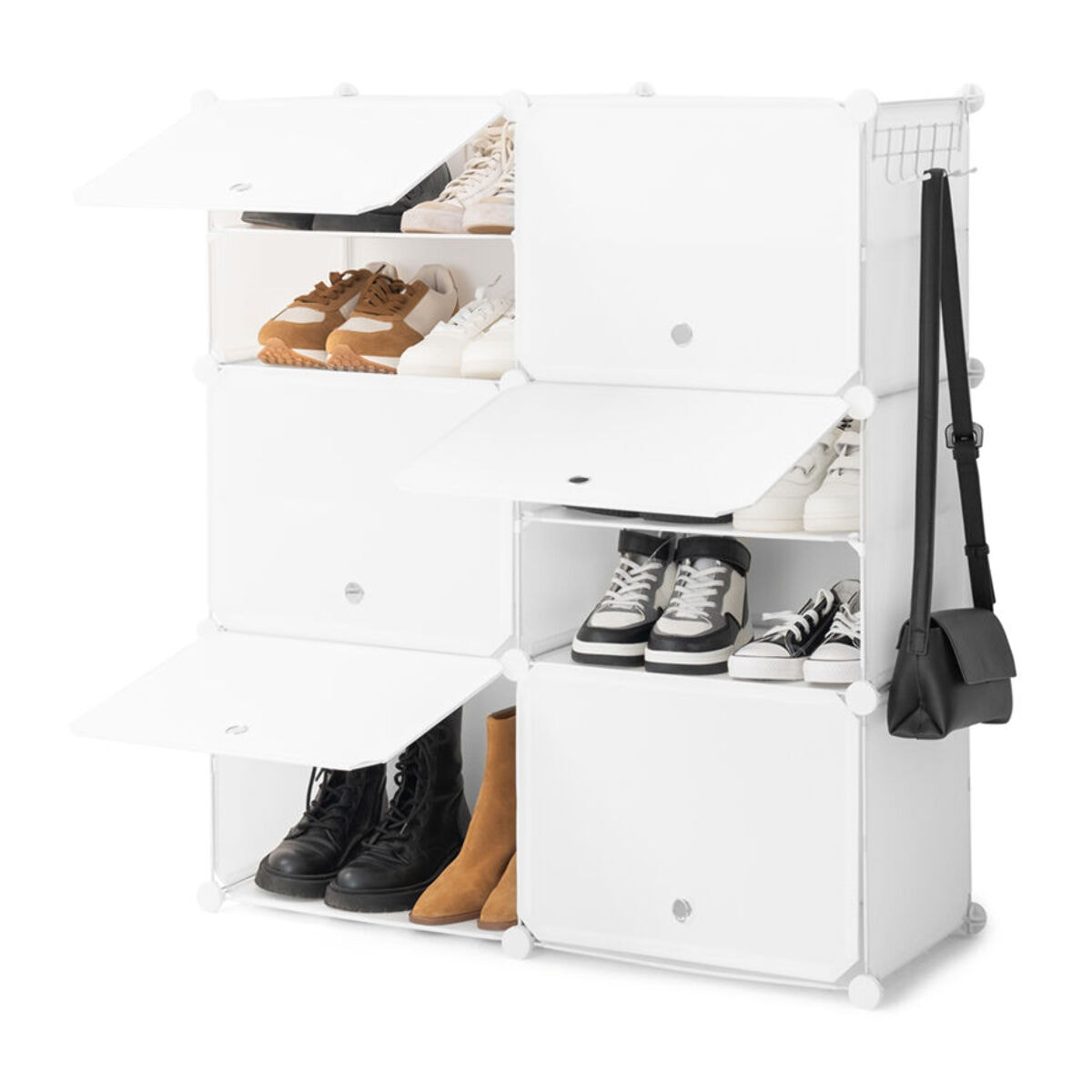 Rangement Modulaire Portable pour Chaussures InnovaGoods Blanc - 28 paires