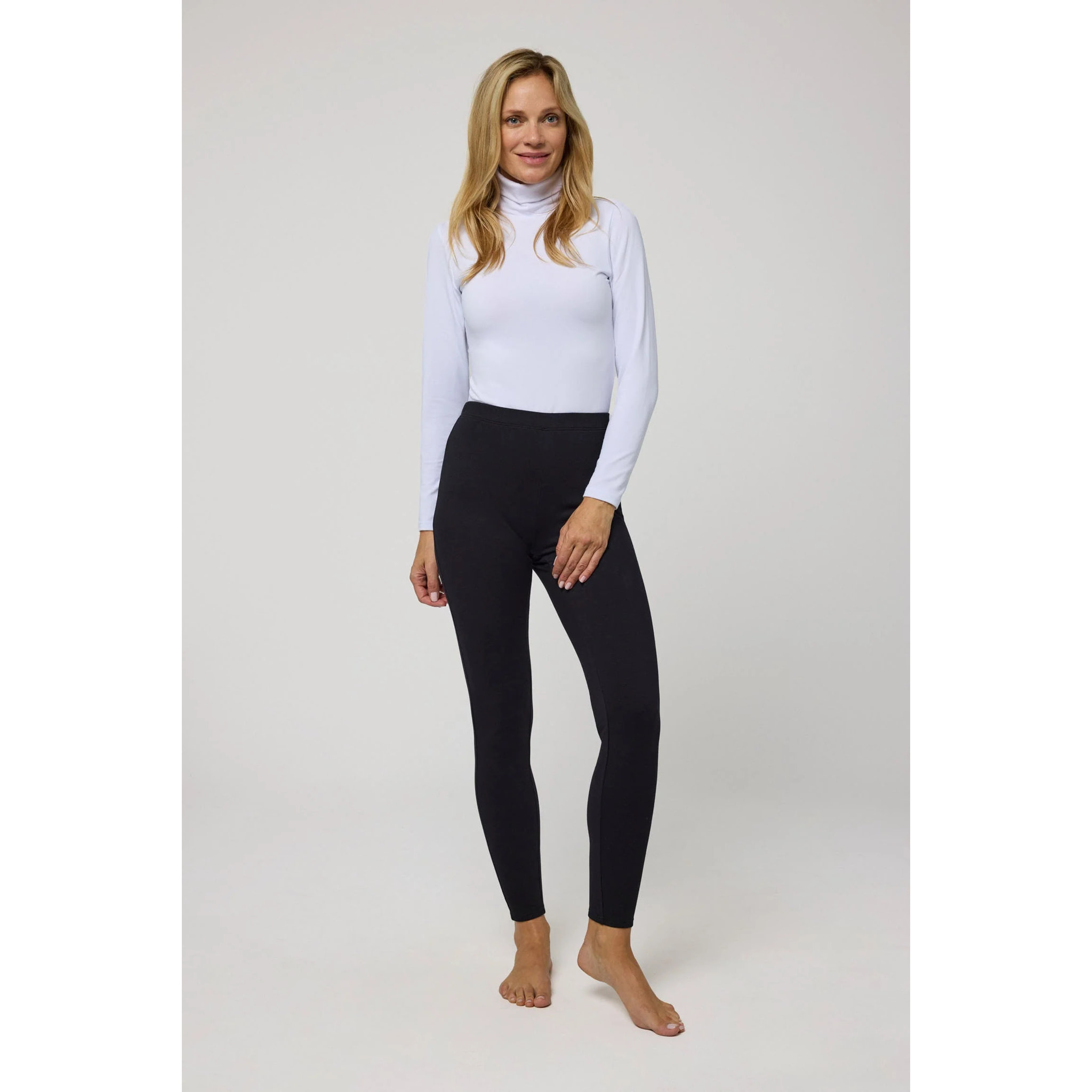 Leggings basico in felpa di cotone nero