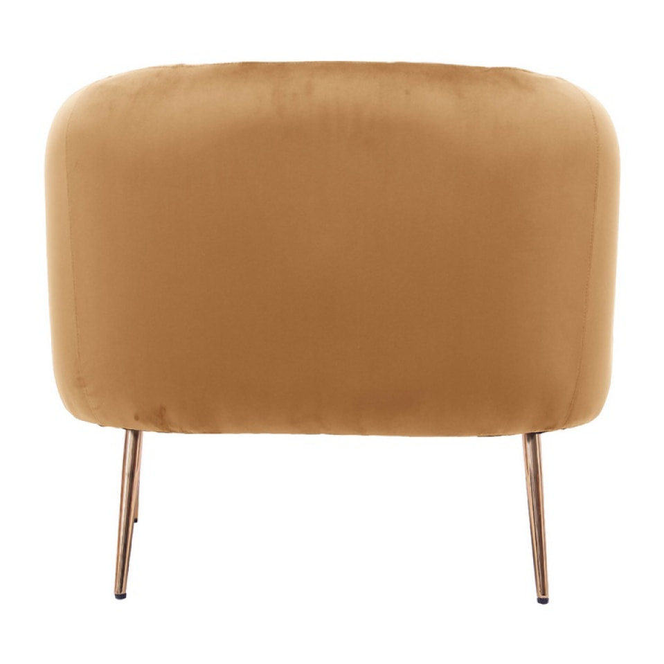 Poltrona da salotto in velluto Nocciola