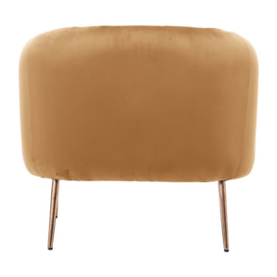 Poltrona da salotto in velluto Nocciola
