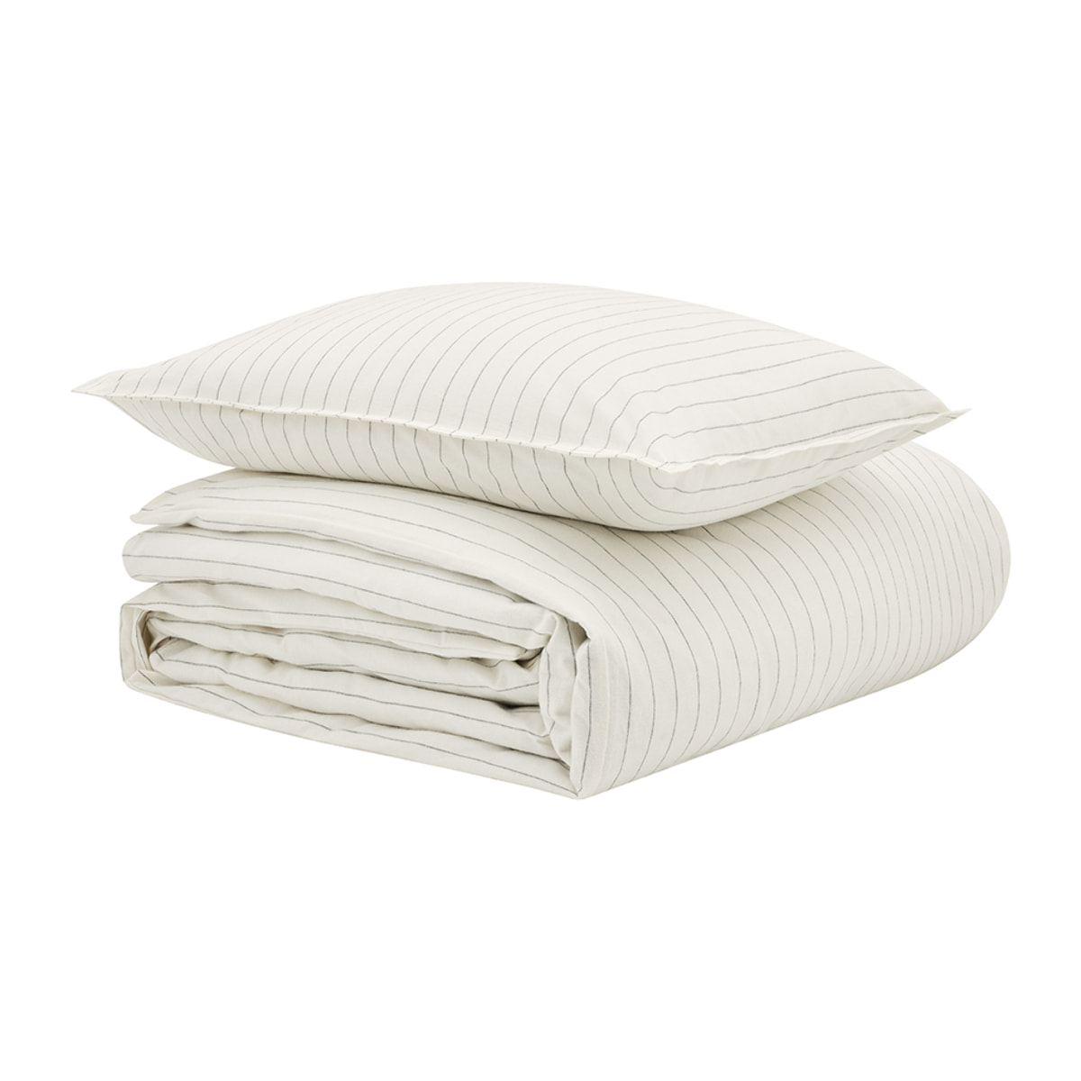 Parure de lit Housse de couette + Taie rectangle en flanelle de coton, ÉQUILIBRE, Beige