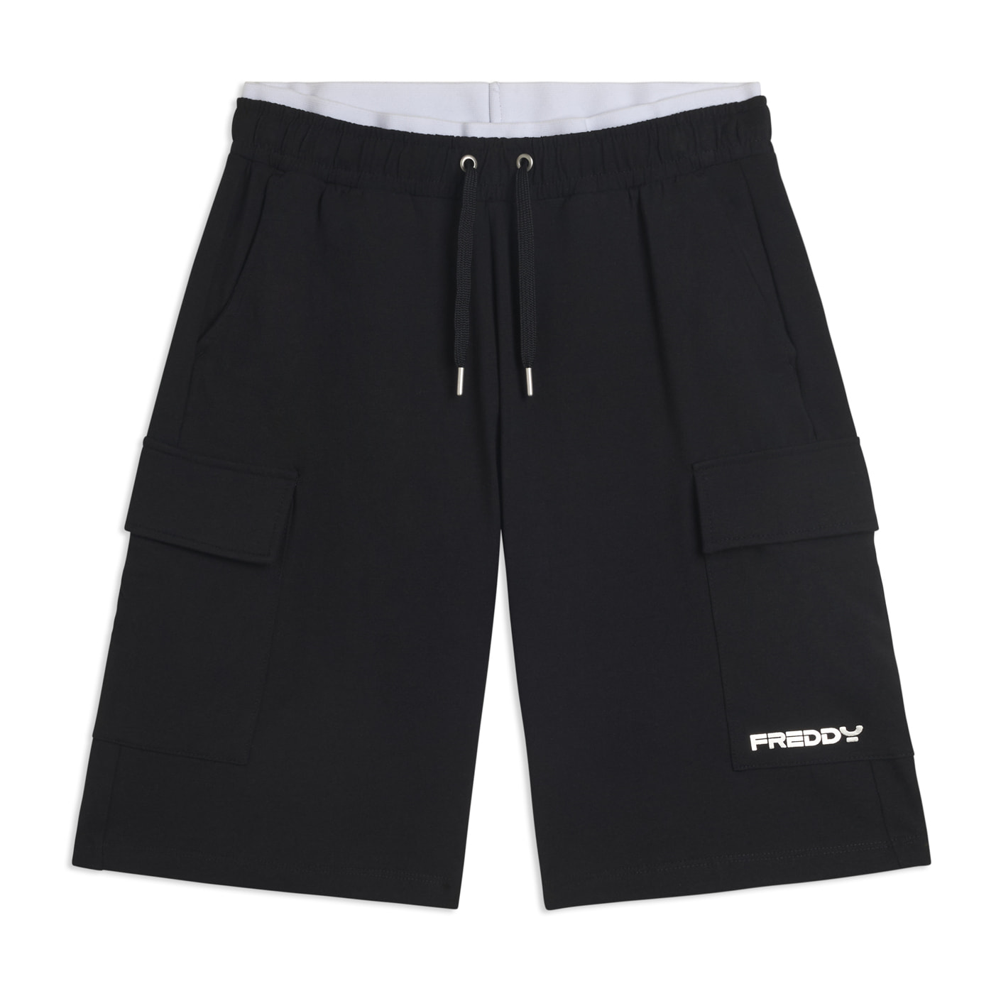 Pantaloncini corti wide leg in jersey con tasche laterali