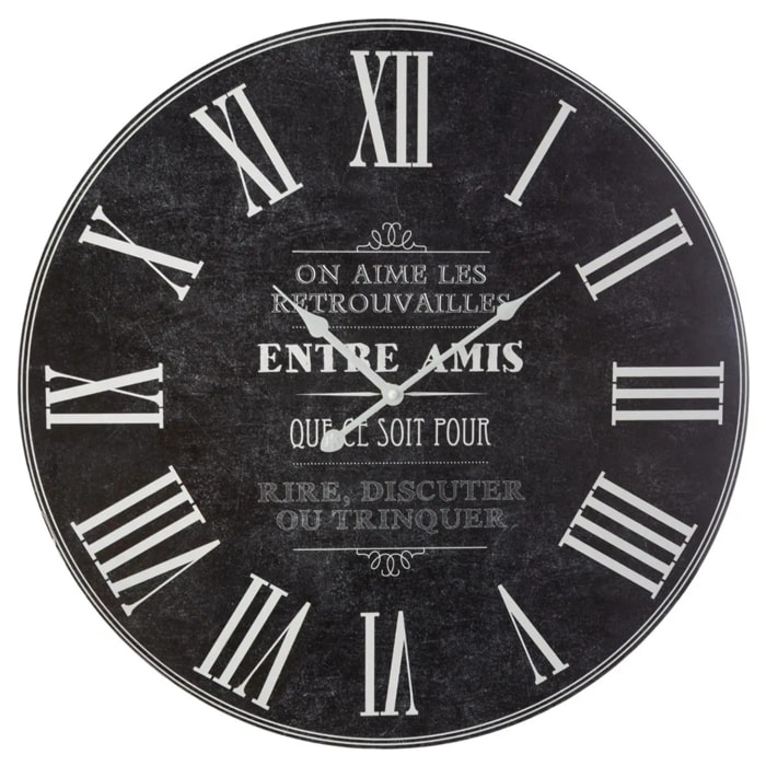 Horloge "Ardoise" - noir D57 cm