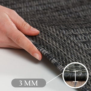 IBIZA - Tapis rond extérieur moderne Noir