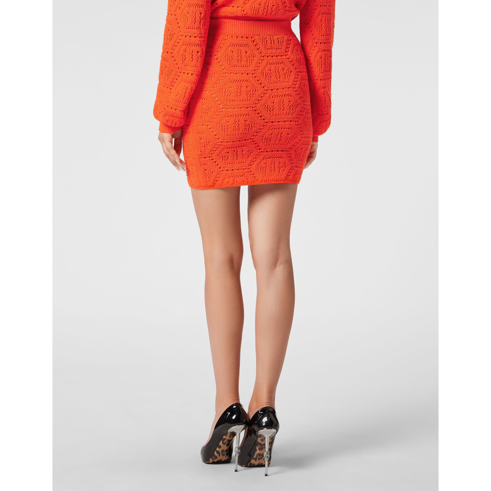 PHILIPP PLEIN Knit Short Skirt MONOGRAM