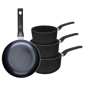 Ensemble de 1 poêle de 24 cm et 3 casseroles 16, 18 et 20 cm Fackelmann Brandao