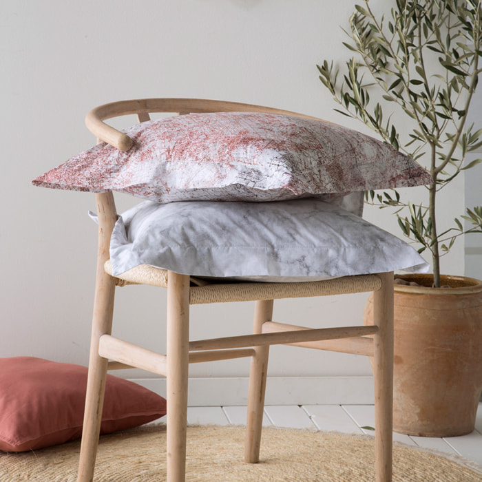 2 Fundas de almohada 100% algodón percal OBA 65x65 cm gris