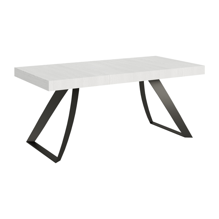 Tavolo allungabile 90x200/304 cm Proxy bianco frassino telaio Antracite