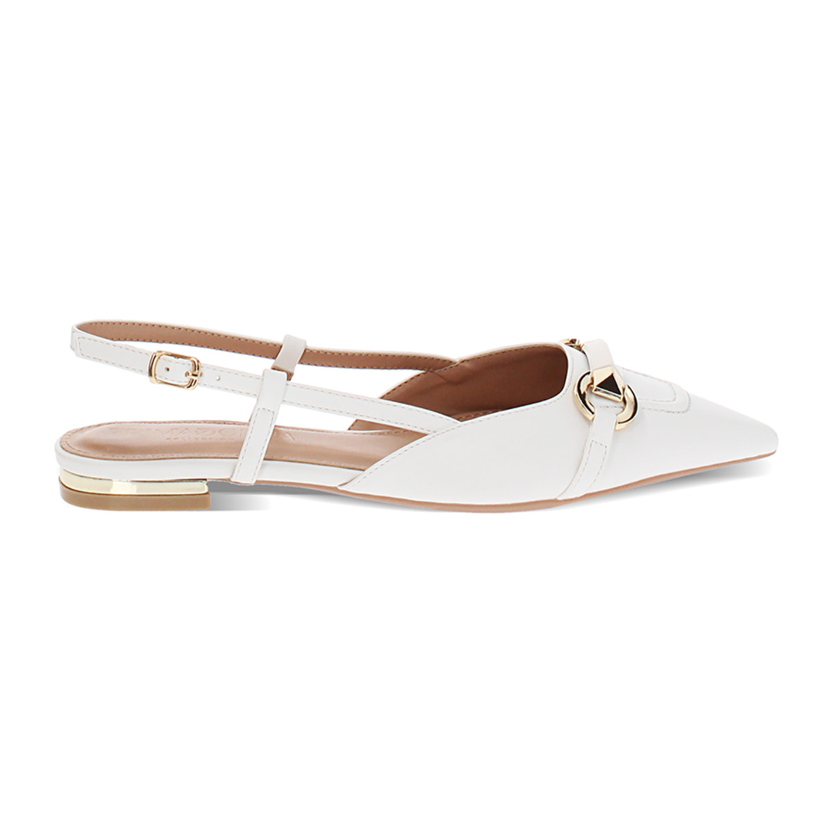 Ballerine slingback donna bianche a punta