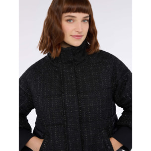 Fiorella Rubino - Piumino dal design bimaterico - Nero