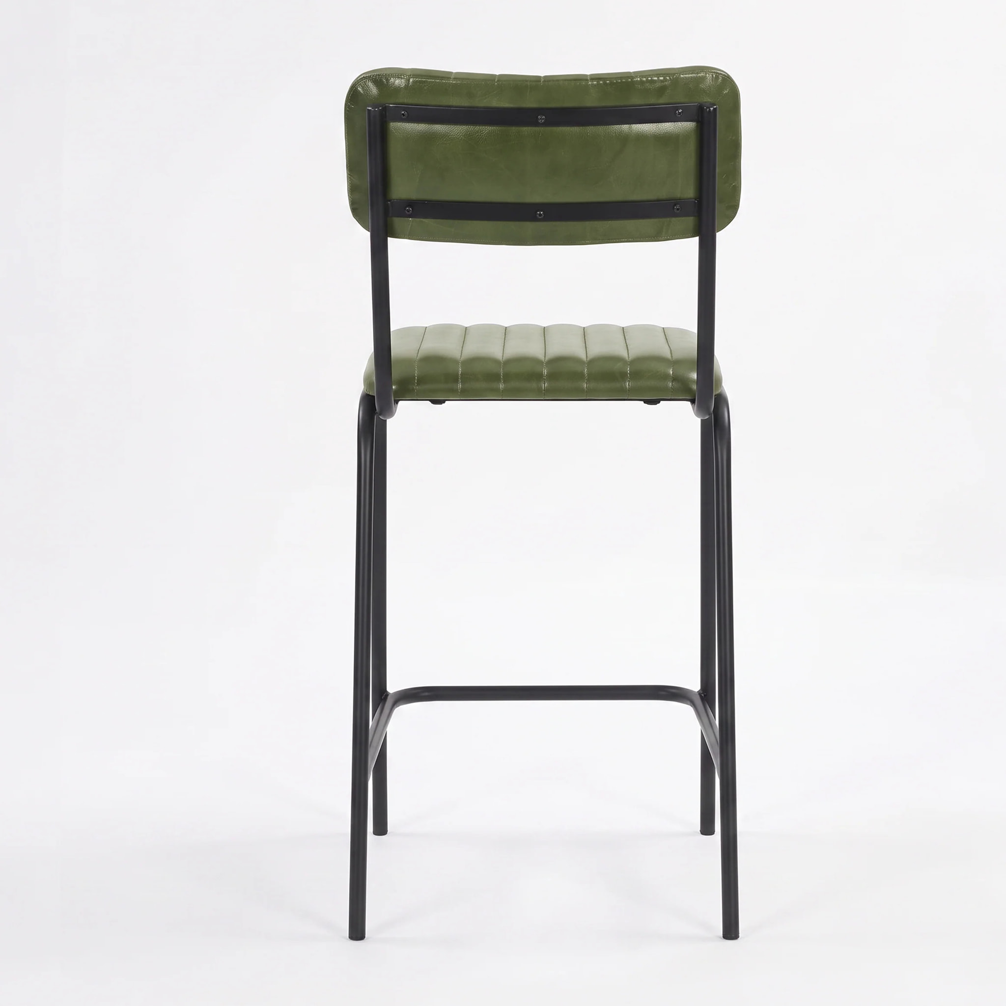 Lot de 2 chaises pour îlot central 65 cm en cuir de buffle vert - Arsène