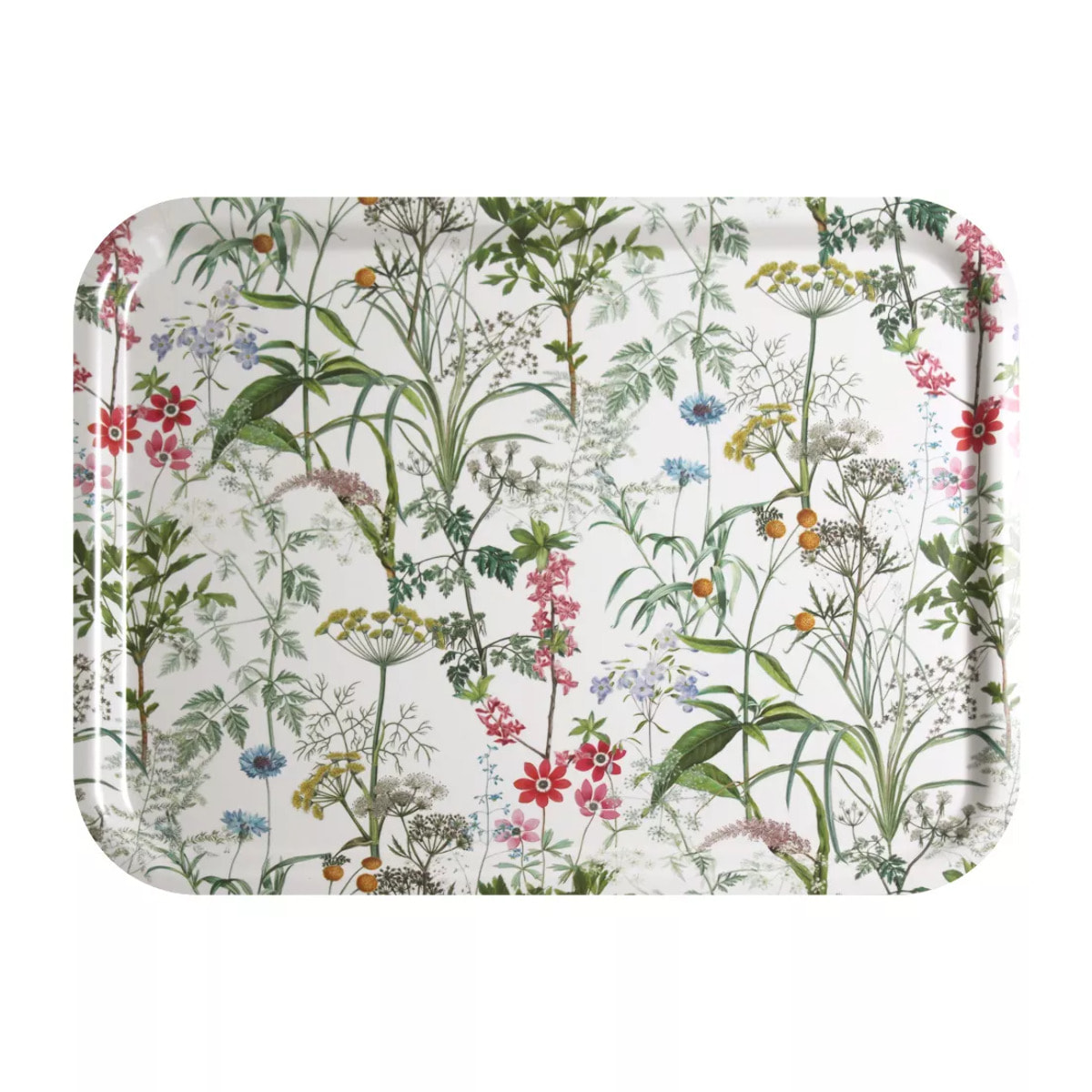 Plateau bois imprimé rose vert Prairie legere beige