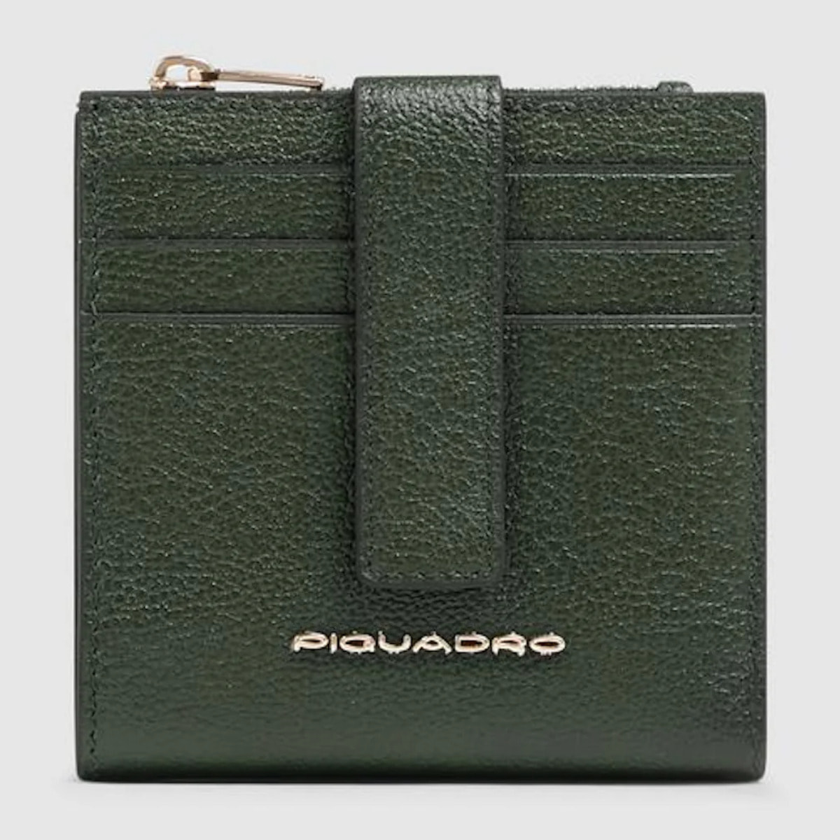 Piquadro Portacarte di credito in pelle con portamonete, schermato con protezione RFID