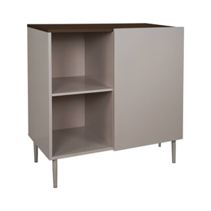Buffet, meuble de rangement métal et décor bois 1 porte 80cm ASHTON