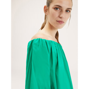 Motivi - Blusa con escote elástico y hombros descubiertos - Verde