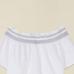 Oltre - Blusa off-shoulders in cotone - Bianco