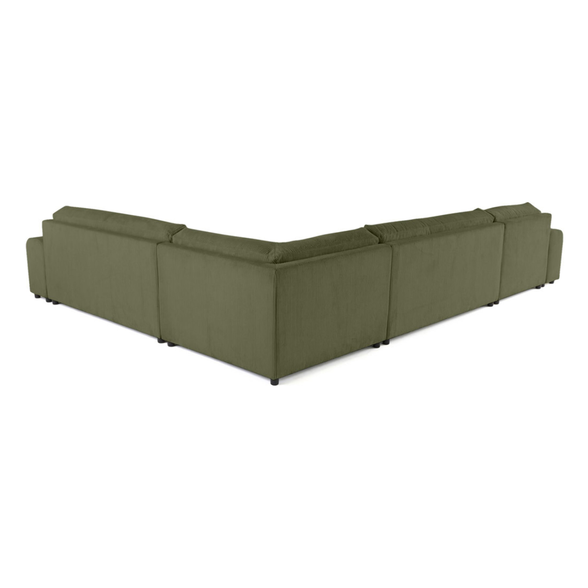 Garance - canapé modulable d'angle droit - 8 places - en velours côtelé - Vert