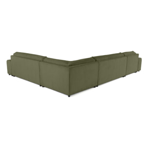 Garance - canapé modulable d'angle droit - 8 places - en velours côtelé - Vert