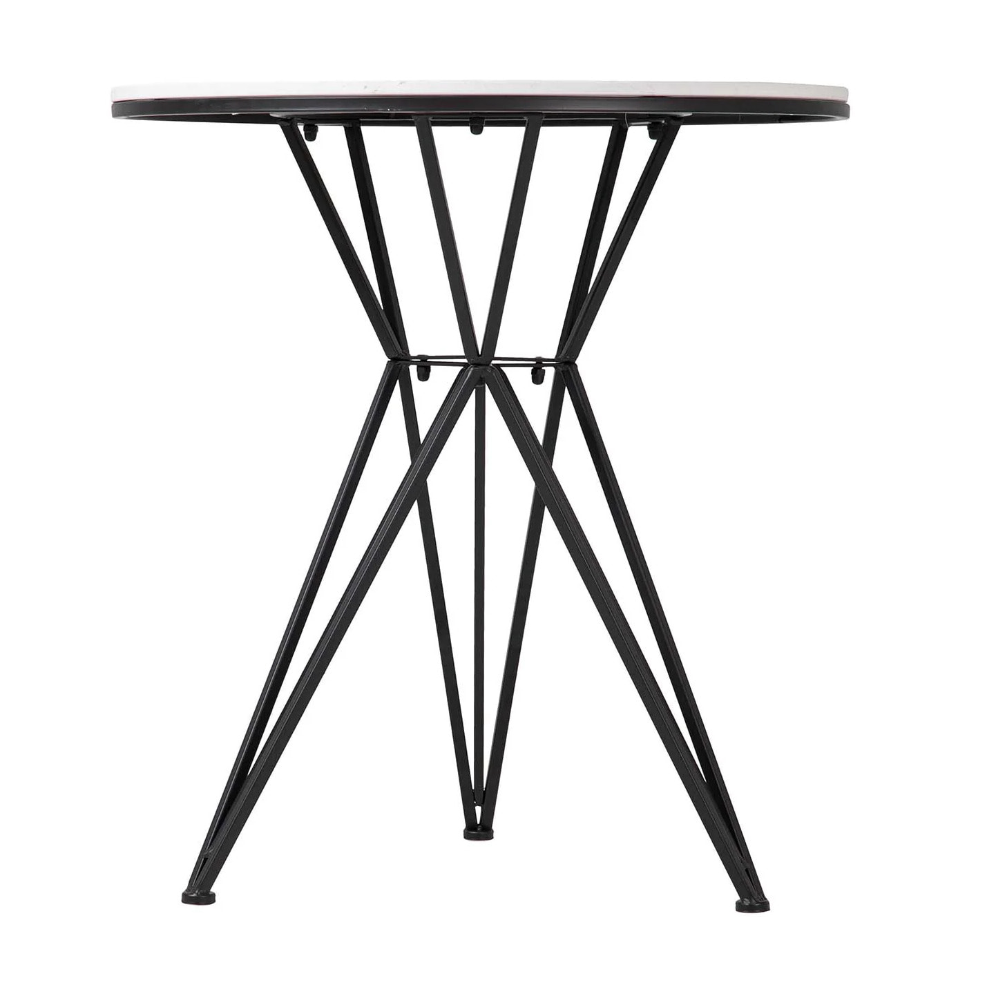 Mesa Metal Mármol Blanco 80x80x75 Cm