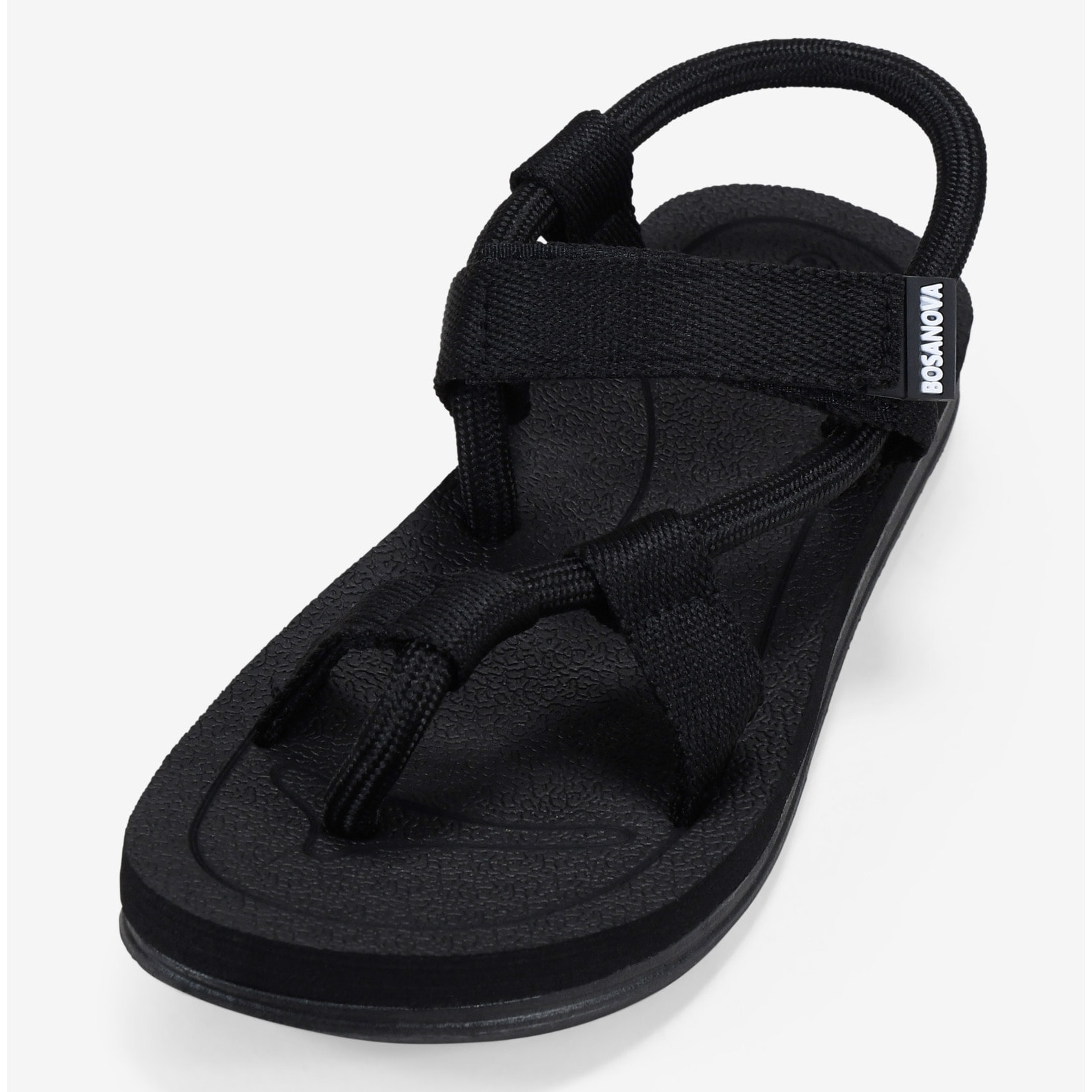 Sandalias deportivas negras de tela