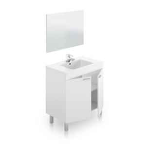 Mueble de baño con espejo Liz 80 Blanco Brillo