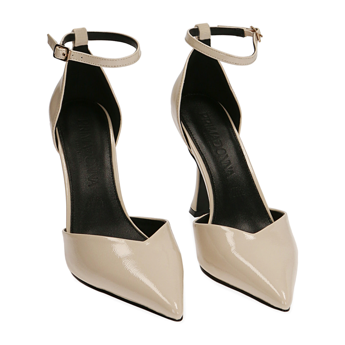 Décolleté panna in naplack, tacco 9,5 cm